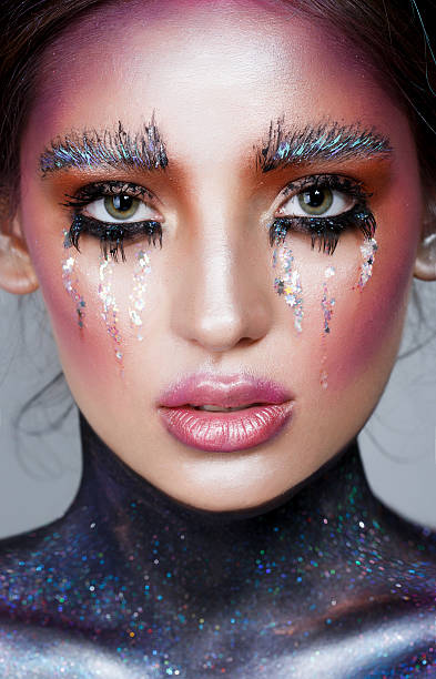 istock Art make up.Woman portrait with creative body- 604359378