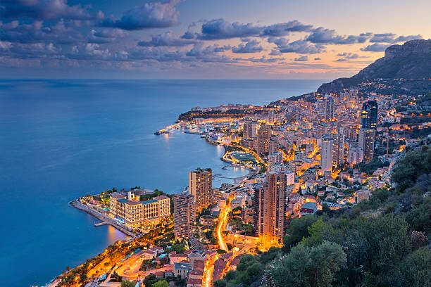 Monaco. Image of Monte Carlo, Monaco during summer sunset. monte carlo photos stock pictures, royalty-free photos & images