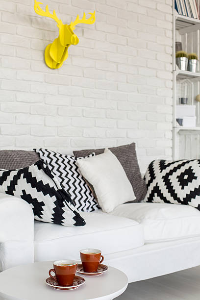 istock Relaxing corner of a bright lounge room 604361166