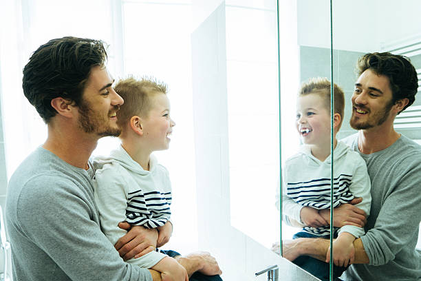 istock Father And Son Getting Ready In The Morning 604361706
