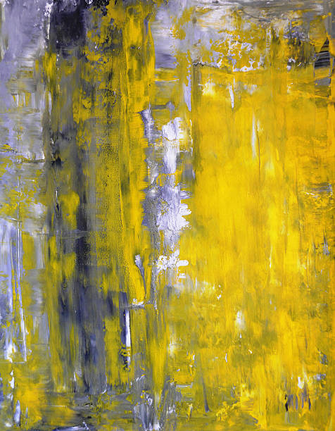 istock Grey and Yellow Abstract Art Painting 604362362