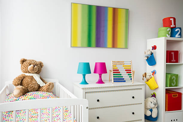 istock Rainbow themes in child room 604362770