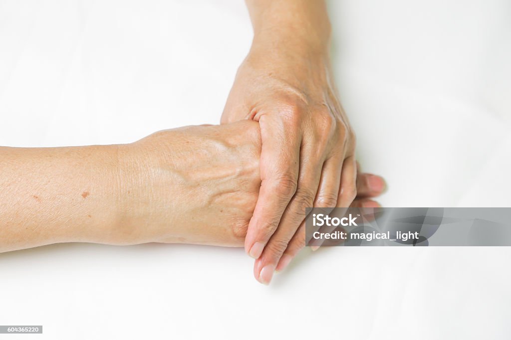 Senior woman's hands isolated on white Senior woman's hands isolated on white background 70-79 Years Stock Photo