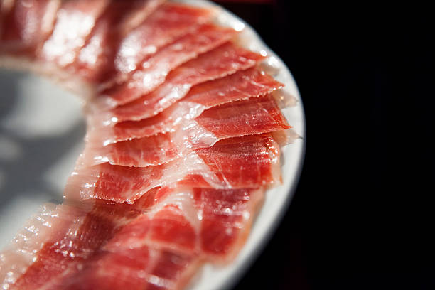 istock decorated arrangement of iberian cured ham on plate 604366474