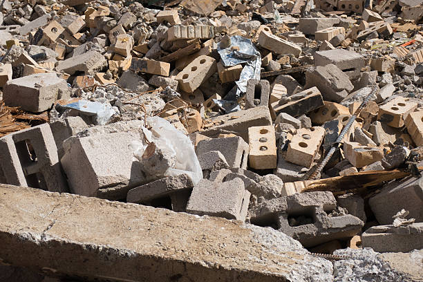 Rubble of a building stock photo