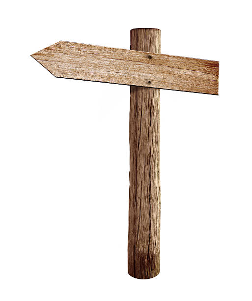 istock old wood left arrow road sign isolated 604367800