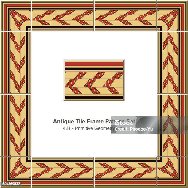 Main Frame Pattern Antique Tile Frame Pattern Set421 Primitive Geometry Line Stock ...