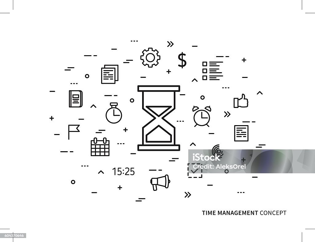 Time Linear Image Linear Time Management Vector Illustration Stock Illustration ...
