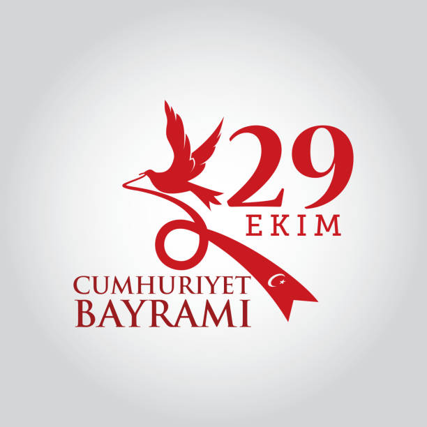 Turkey Republic Day Turkey Republic Day Concept National Celebration Card, Badge, Banner or Poster Vector Design - English "29 October, Republic Day". Vector Illustration designer beat stock illustrations