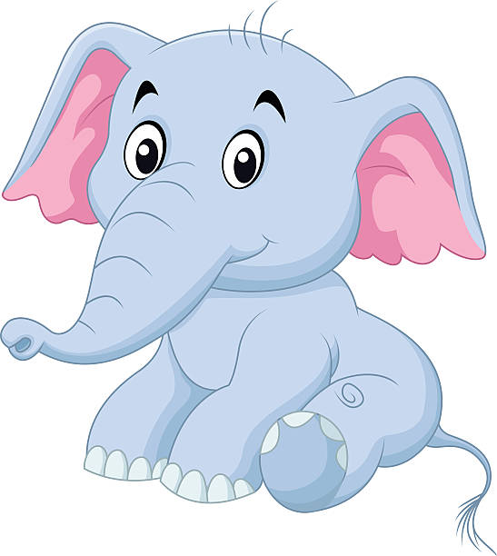 Cute Elephant Cartoon Sitting Stock Clipart | Royalty-Free | FreeImages