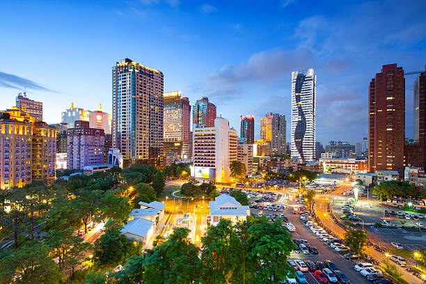 istock night scene of Taichung, Taiwan 604372520