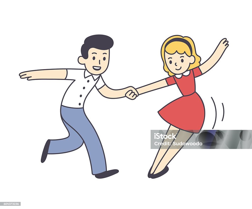 Ilustración de Pareja De Dibujos Animados Bailando y más Vectores Libres de  Derechos de 1940-1949 - 1940-1949, 1950-1959, Actividades recreativas -  iStock