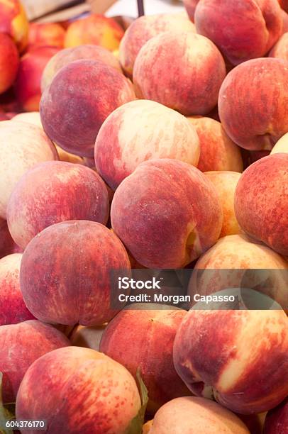 Fresh Peaches On Display Stock Photo - Download Image Now - Agriculture, Food, Freshness