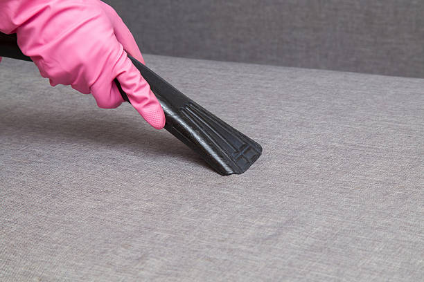 istock Professionally nozzle making free sofa from dust. Early spring cleaning. 604376208