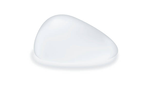 Silicone breast textured teardrop shape. Silicone breast textured teardrop shape isolated on white background. Vector object about cosmetic surgery. silicone implants stock illustrations