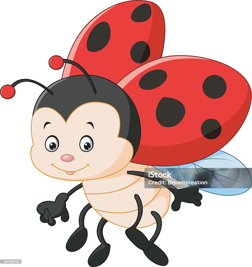 Cartoon ladybug waving Illustration of Cartoon ladybug waving Animal stock vector