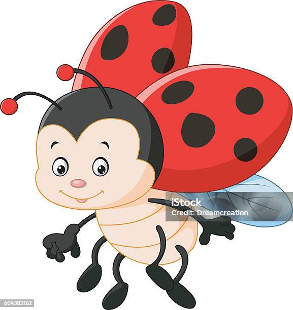 Cartoon Ladybug Waving Stock Illustration - Download Image Now - Animal, Animal Antenna, Cartoon