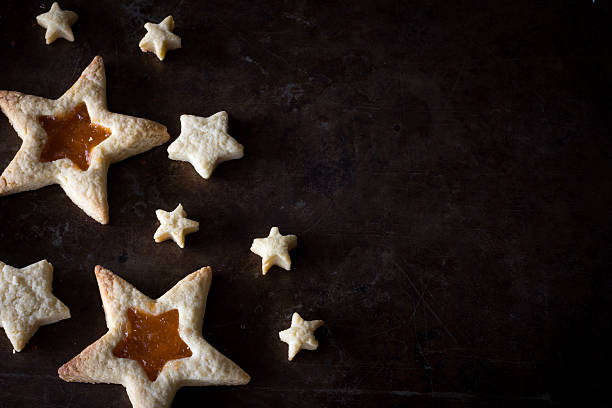 istock Star Cookies from Above with Copy Space 604382744