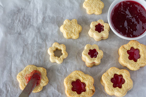 istock Sugar Cookies with Jam Filling From Above 604383660