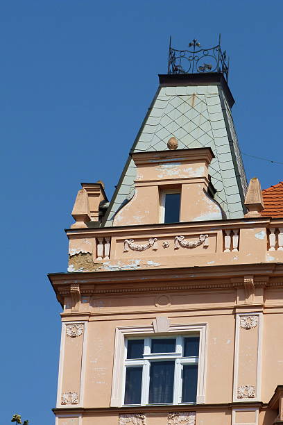istock Pediment of a building typical of Prague 604754006