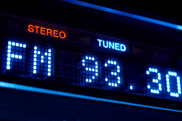 istock FM tuner radio display. Stereo digital frequency station tuned 604755376