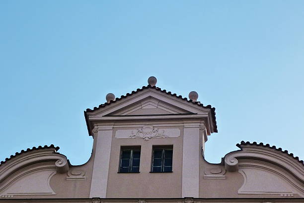 istock Pediment of a building typical of Prague 604756318
