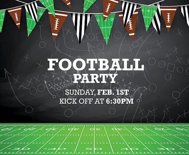 Vector illustration of Football party invitation