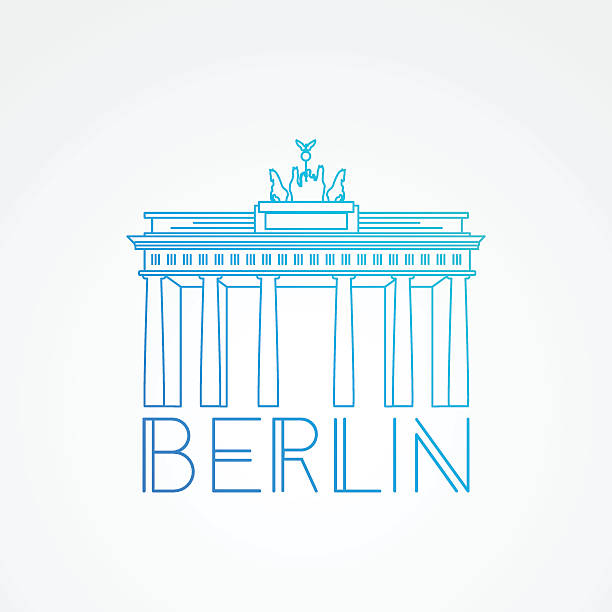 Brandenburg gate - Detailed linear icon. Berlin, Germany Brandenburg gate - the symbol of Berlin, Germany. Detailed linear icon. Trendy vector illustration, flat style. brandenburger tor stock illustrations