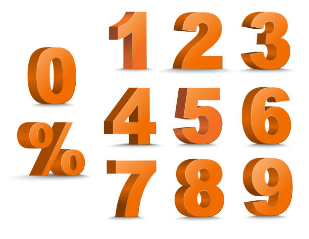 istock Set of color 3D figures and percent 604791152