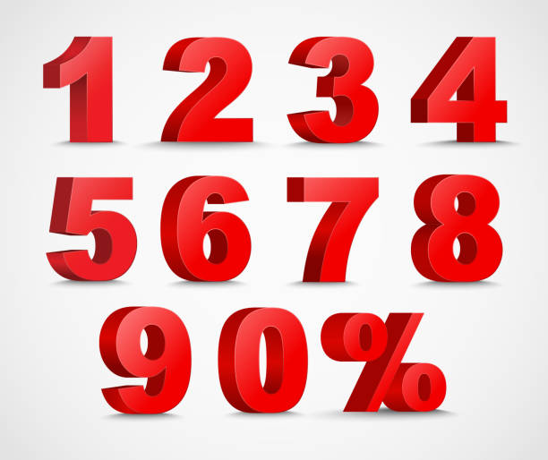 istock Set of color 3D figures and percent 604791344