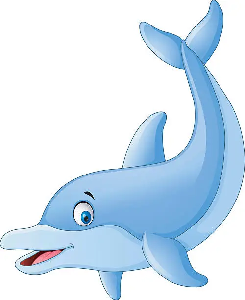 Vector illustration of Cute dolphin cartoon