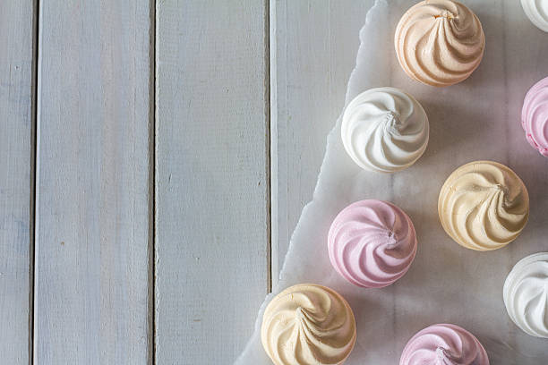 istock Pastel Meringues from Above on Baking Paper 604809448