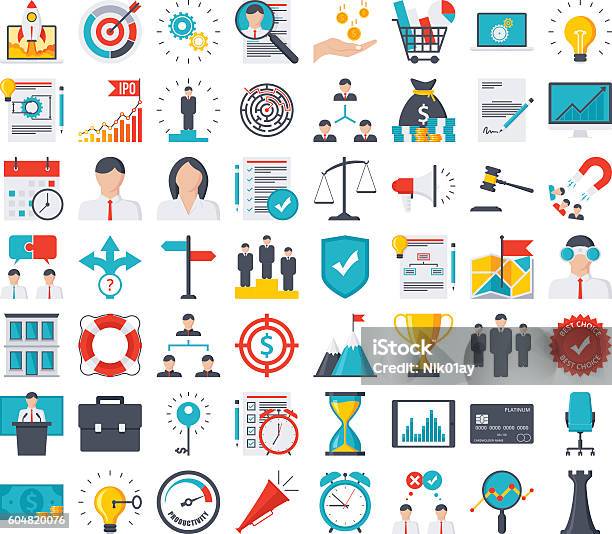 Business Icon Set Stock Illustration - Download Image Now - Icon, Business, Icon Set