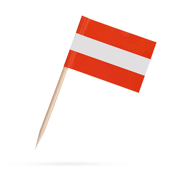 istock Miniature Flag Austria. Isolated on white background 604823056