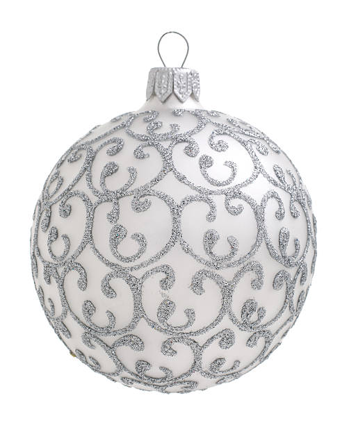 istock silver christmas ball isolated on the background 604823110