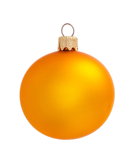 istock yellow christmas ball isolated on the background 604823222