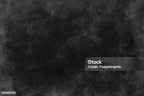 Black And Dark Gray Watercolor Texture Background Stock Illustration - Download Image Now - Black Color, Textured, Watercolor Painting