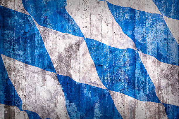 istock Grunge style of Bavaria flag on a brick wall 604833786