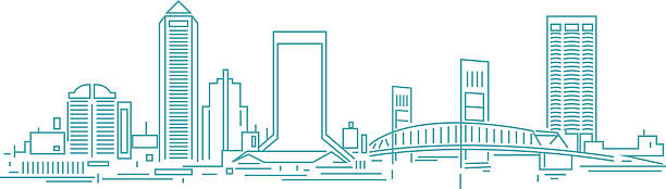 Jacksonville skyline vector art illustration