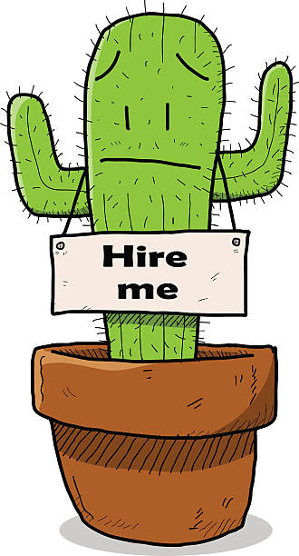 선인장 찾기 a 직업. 고용 나 개념 - job search hire me occupation stock illustrations