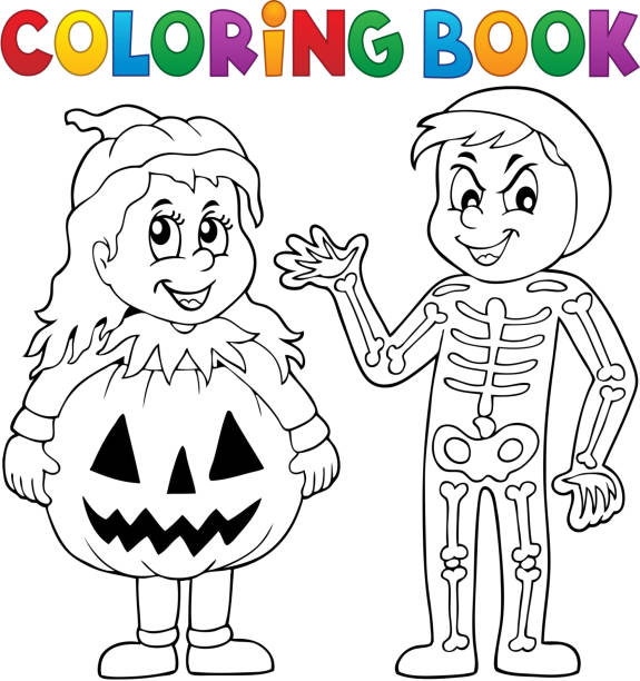 Ilustración de Libro Para Colorear Disfraces De Halloween Tema 1 y más  Vectores Libres de Derechos de Halloween - Halloween, Página de libro para  colorear - Técnica de ilustración, Colorear - iStock