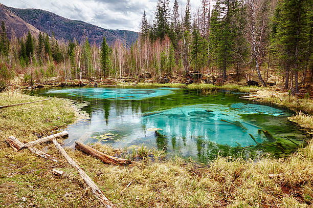 istock So-called blue geyser lake in Altay mountains 604869778