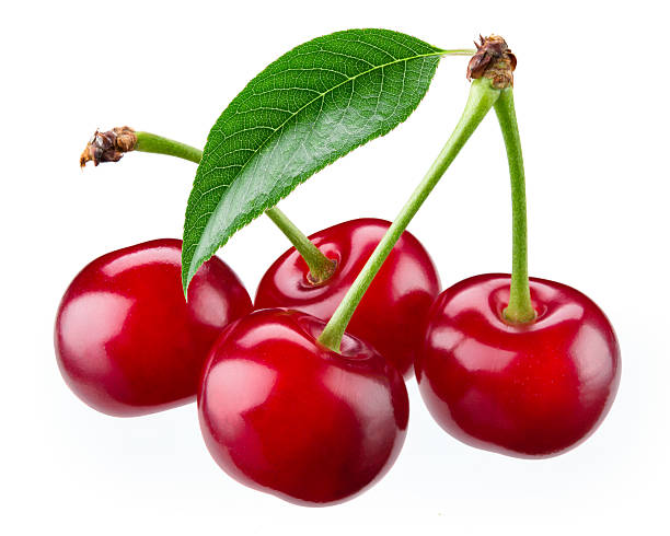 istock Cherry. Fresh ripe berries isolated on white. With clipping path. 604894262