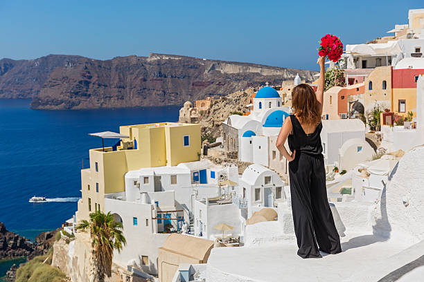 istock Woman in the black clothes 604896686