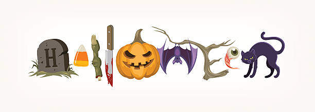 хэллоуин праздник приветствие - bat halloween human eye horror stock illustrations