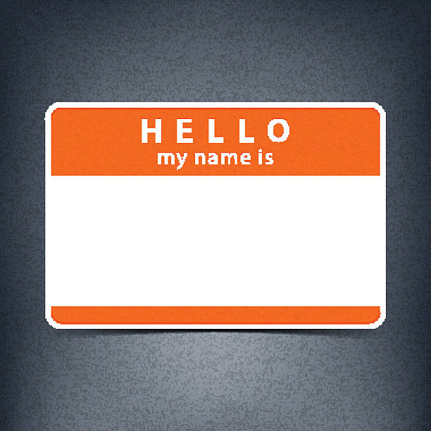 ilustrações de stock, clip art, desenhos animados e ícones de blank name tag sticker hello - hello my name is