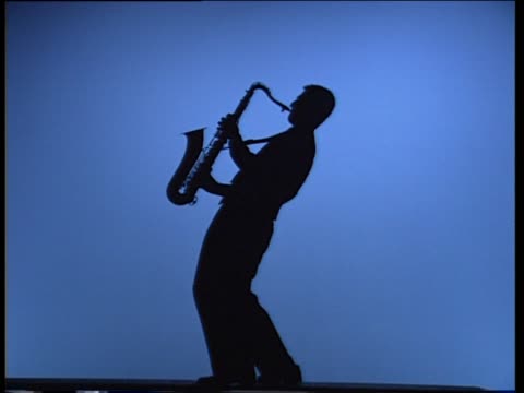 Silhouette of saxophone player