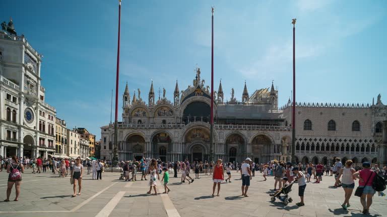 Time Lapse of Crowd walking at St.Mark's Square, Venice