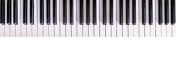 Piano keyboard Old piano keyboard isolated on white piano key stock pictures, royalty-free photos & images