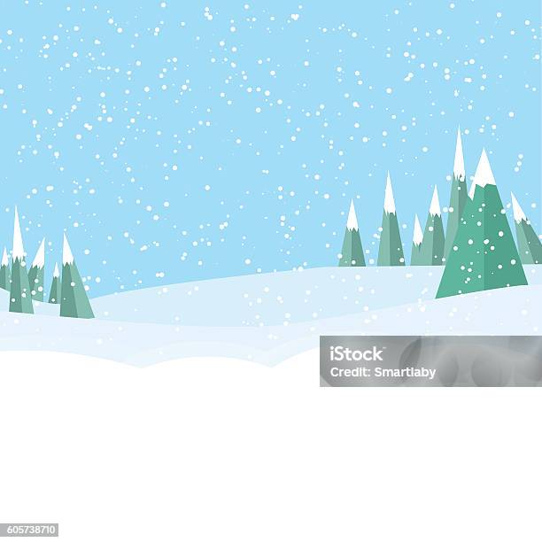 Ilustración de Fondo Landckape Juego De Invierno y más Vectores Libres de Derechos de Nieve - Nieve, Fondos, Invierno